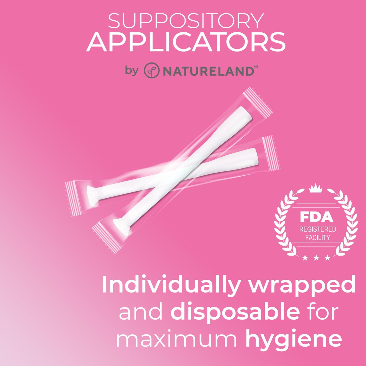 Natureland Personal Applikator für Frauen – Einzeln verpackte Einweg-Applikatoren mit seidig glatter Spitze, tägliches Intimpflege-Tool (Applikatoren mit großer Spitze, 20 Stück (Packung mit 1))