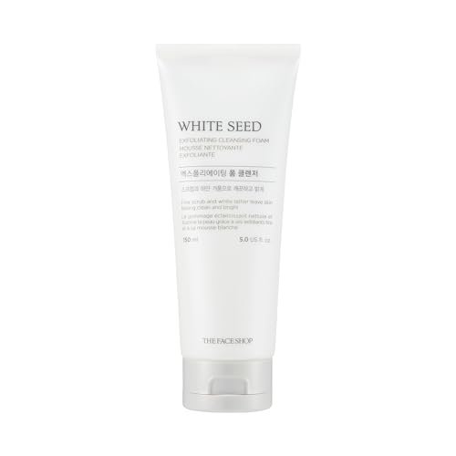 The Face Shop White Seed Peeling-Reinigungs-Schaum | Gesichtsreiniger, Tiefenreinigung, Teint-Aufhellung, Entfernung abgestorbener Hautzellen | Verbesserung von Hautstruktur und Klarheit, Reduzierung von Stumpfheit, 150 ml