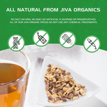Jiva Organics Bio Süßholzwurzel Tee (geschnitten & gesiebt) Bulk 14 Unzen Kraftbeutel - Nicht-GVO, getrocknet & rein - Glycyrrhiza glabra