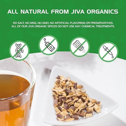 Jiva Organics Bio Süßholzwurzel Tee (geschnitten & gesiebt) Bulk 14 Unzen Kraftbeutel - Nicht-GVO, getrocknet & rein - Glycyrrhiza glabra