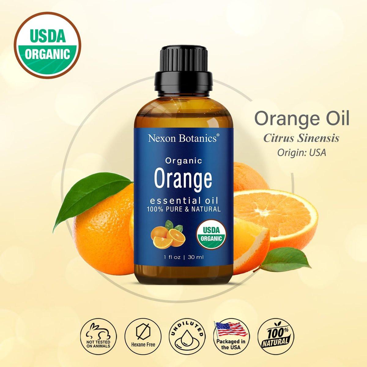 Bio Orangenöl 30 ml – Reines, natürliches Öl für Aromatherapie, Diffuser, DIY, Kerzen- und Seifenherstellung – Nexon Botanics