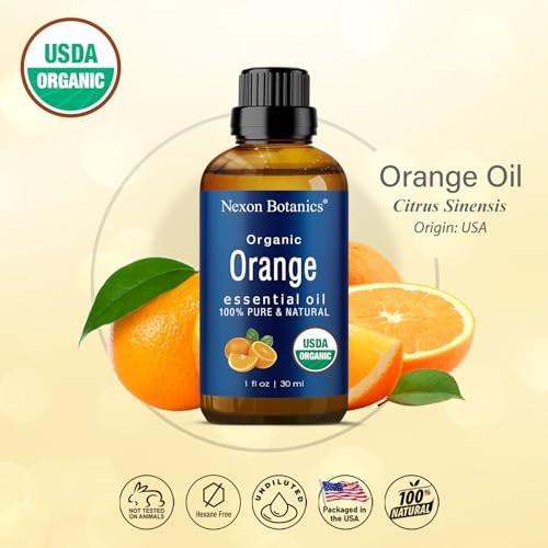 Bio Orangenöl 30 ml – Reines, natürliches Öl für Aromatherapie, Diffuser, DIY, Kerzen- und Seifenherstellung – Nexon Botanics