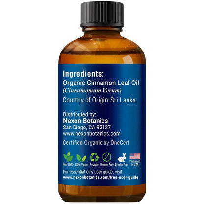 Bio Zimt ätherisches Öl 30 ml - Reines, natürliches Öl für Aromatherapie, Diffuser, DIY, Kerzen- und Seifenherstellung - Nexon Botanics