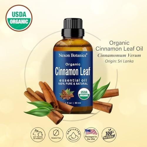 Bio Zimt ätherisches Öl 30 ml - Reines, natürliches Öl für Aromatherapie, Diffuser, DIY, Kerzen- und Seifenherstellung - Nexon Botanics