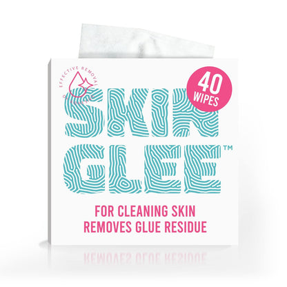 Not Just A Patch Skin Glee Adhesive Remover für die Haut (40er-Pack) – Hypoallergene Alkoholtücher für CGM-Geräte, Verbände, Stomapflaster und Klebstoffe – Sanfter, tragbarer Hautreiniger