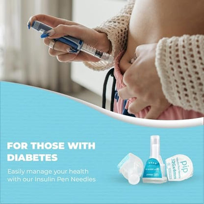 Pip Insulin Pen Nadeln (32G 4mm) 100 Stück – Feine Nadeln für eine sanfte Injektion