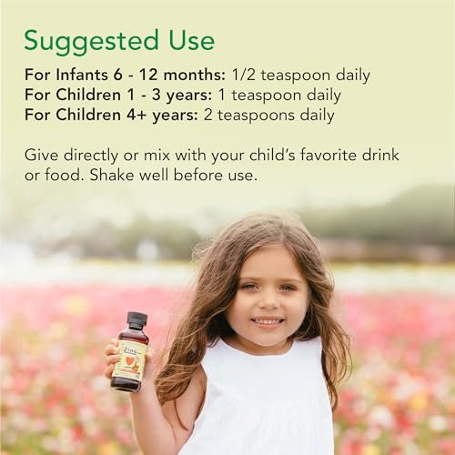 ChildLife Essentials Liquid Zinc Plus für Kinder & Kleinkinder – flüssige Nahrungsergänzungstropfen mit Zinkgluconat & Kupfer zur Unterstützung des Immunsystems, essentielle Mineralien – Mango-Erdbeer-Geschmack, 118 ml (1er-Pack)