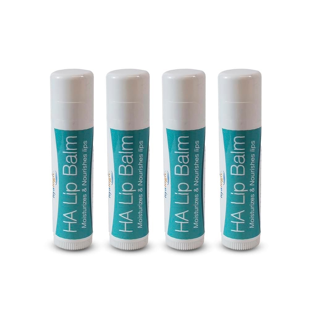 Hyalogic HA Lippenbalsam – Hyaluronsäure & Bio-Kokosöl – Pflegt trockene, rissige Lippen – Feuchtigkeitsspendend, pflegend & beruhigend – Ohne Geschmack & Duft – 4,25 g – 4er-Pack