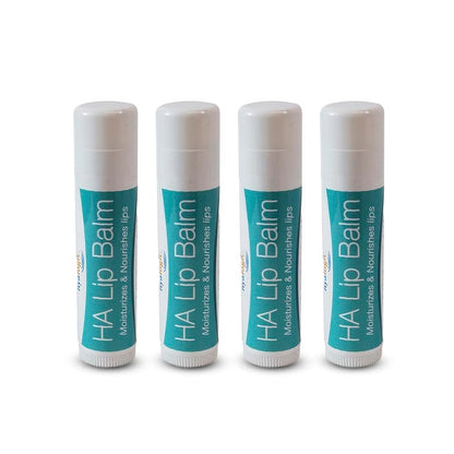 Hyalogic HA Lippenbalsam – Hyaluronsäure & Bio-Kokosöl – Pflegt trockene, rissige Lippen – Feuchtigkeitsspendend, pflegend & beruhigend – Ohne Geschmack & Duft – 4,25 g – 4er-Pack