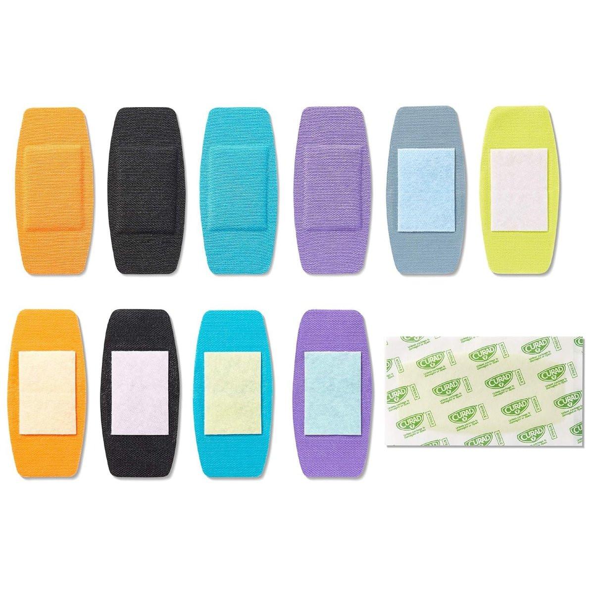 CURAD Performance Series IRONMAN Antibakterielle Pflaster – Extreme Hafttechnologie, extra große flexible Stoffpflaster für Schnitte, Schürfwunden & Verbrennungen, gemischte Farben, 2 x 4 Zoll, 10 Stück