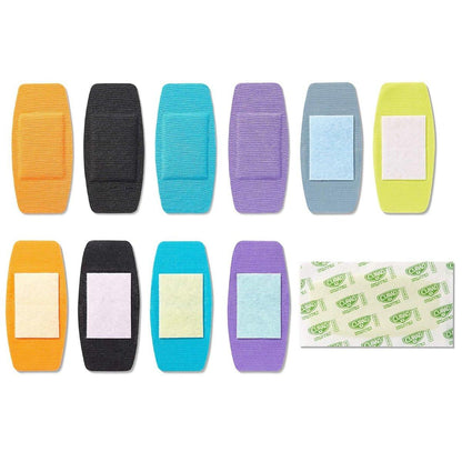 CURAD Performance Series IRONMAN Antibakterielle Pflaster – Extreme Hafttechnologie, extra große flexible Stoffpflaster für Schnitte, Schürfwunden & Verbrennungen, gemischte Farben, 2 x 4 Zoll, 10 Stück