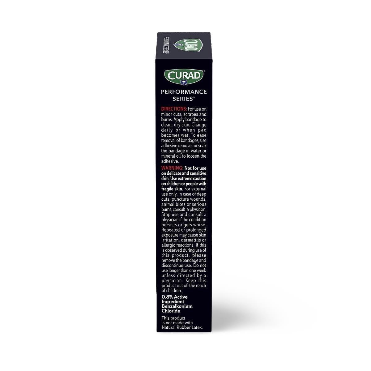 CURAD Performance Series IRONMAN Antibakterielle Pflaster – Extreme Hafttechnologie, extra große flexible Stoffpflaster für Schnitte, Schürfwunden & Verbrennungen, gemischte Farben, 2 x 4 Zoll, 10 Stück