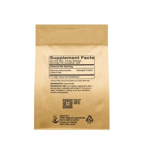 Pure Original Ingredients Niacinamid 113g – Flush-frei, glutenfrei