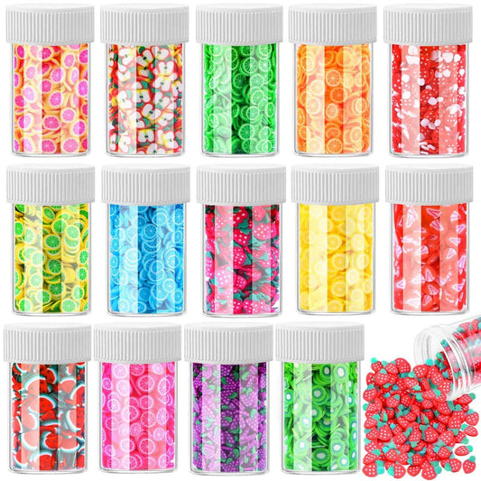 Acejoz 12000 Stücke 15 Stile Fimo-Scheiben für DIY Slime, Nagelkunst, Lipgloss & Handy-Dekorationen