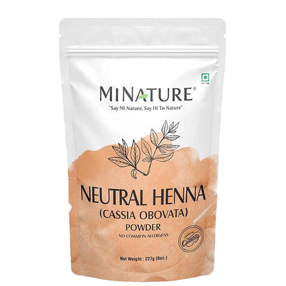 minature Pure Neutral Henna Pulver (Cassia Obovata) | für Haarconditionierung | Fügt keine Farbe hinzu | 100% Kräuter- und Natürliche Kopfhautpflege-Maske | Unisex | 227 g (8 oz)