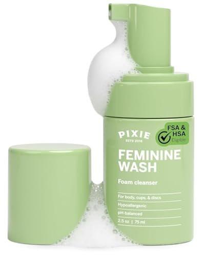 Pixie Feminin Waschschaum – Sanfte Reinigung mit natürlichen Inhaltsstoffen für Menstruationstassen und -scheiben, pH-ausgeglichen & pflanzlich, 2,5 fl oz
