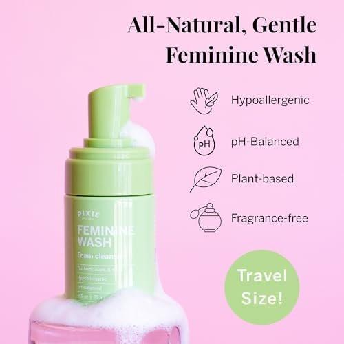 Pixie Feminin Waschschaum – Sanfte Reinigung mit natürlichen Inhaltsstoffen für Menstruationstassen und -scheiben, pH-ausgeglichen & pflanzlich, 2,5 fl oz