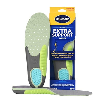 Dr. Scholl's Extra Support Einlegesohlen für Damen, Größe 6-11, 1 Paar: Entwickelt für plusgroße und große Frauen, Fußgewölbestützen - Hilft Rückenschmerzen und Fuß- & Beinermüdung zu reduzieren
