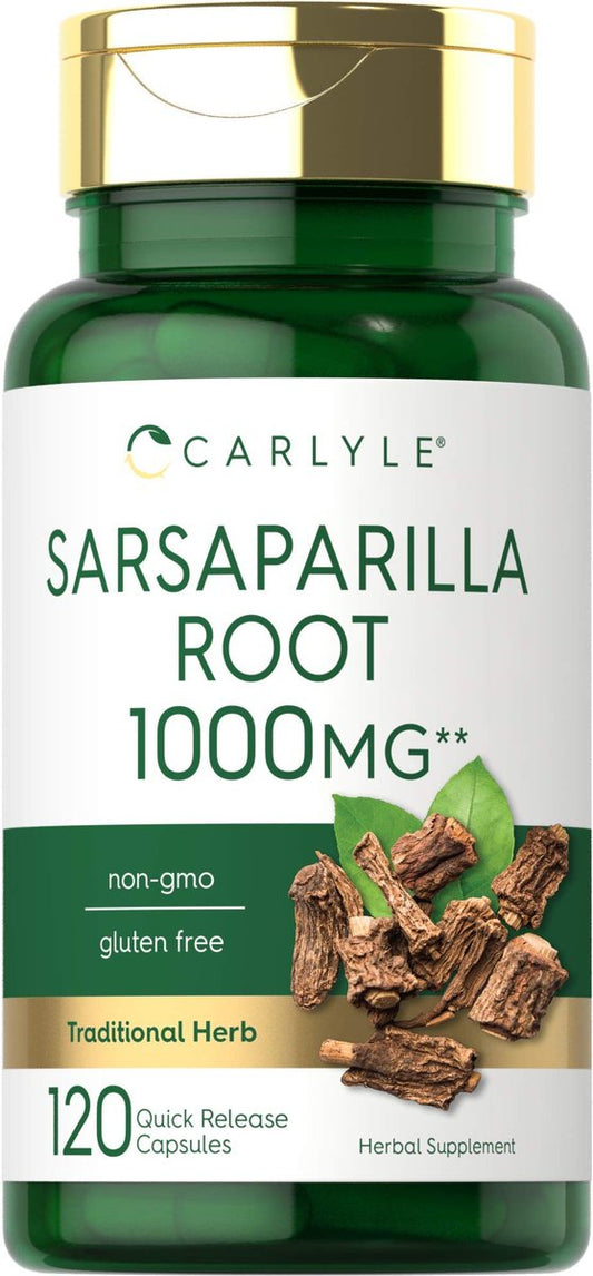Carlyle Sarsaparilla-Wurzelextrakt Nahrungsergänzungsmittel | 120 Kapseln | Traditionelle Kräuterformel | Nicht-GVO, Glutenfrei