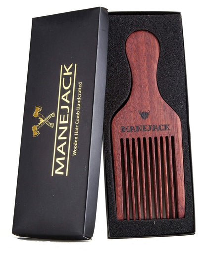 MANEJACK Bartkamm für Männer – Holz Kamm Afro Haarlift Kamm