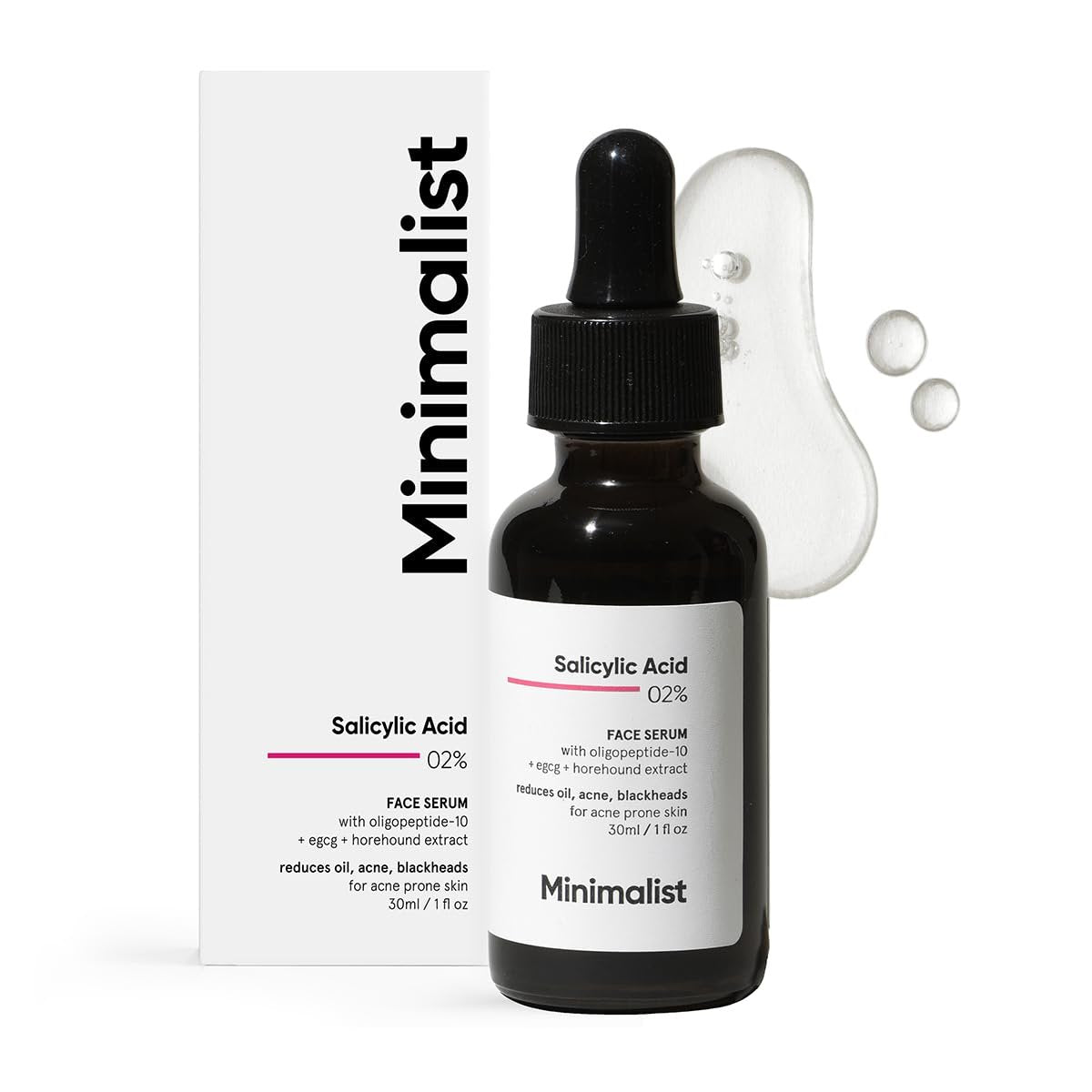 Minimalist Salicylsäure 2% Serum gegen Akne, Mitesser und offene Poren | Reduziert überschüssiges Öl und unebene Hautstruktur | BHA-Flüssigpeeling für zu Akne neigende und fettige Haut | Für Frauen und Männer | 30 ml