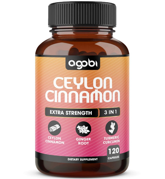 Ceylon-Zimt Kapseln mit Ingwerwurzel & Kurkuma Curcumin – 120 vegane Kapseln
