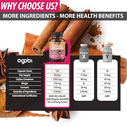 Ceylon-Zimt Kapseln mit Ingwerwurzel & Kurkuma Curcumin – 120 vegane Kapseln