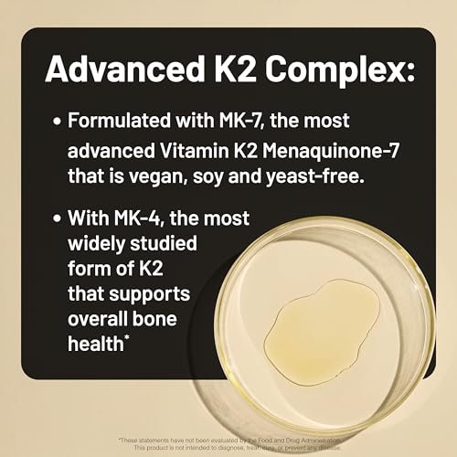 NatureWise Vitamin K2 600mcg Nahrungsergänzungsmittel mit MK-7 100mcg & MK-4 500mcg - Verbesserte bioverfügbare Formel - K-Komplex für Knochen- und Herzgesundheit - Vegan, Glutenfrei, Nicht-GVO - 90 Softgels [3-Monatsvorrat]