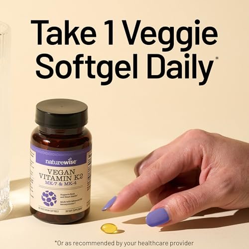 NatureWise Vitamin K2 600mcg Supplement mit MK-7 100mcg & MK-4 500mcg - verbesserte bioverfügbare Formel - K-Komplex für Knochen- und Herzgesundheit - vegan, glutenfrei, ohne Gentechnik - 180 Weichkapseln (6-Monats-Vorrat)