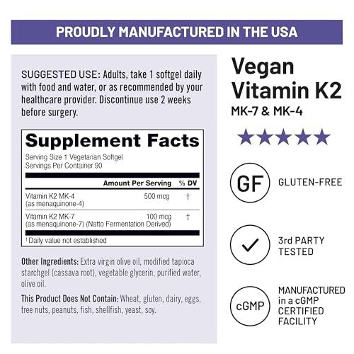 NatureWise Vitamin K2 600mcg Nahrungsergänzungsmittel mit MK-7 100mcg & MK-4 500mcg - Verbesserte bioverfügbare Formel - K-Komplex für Knochen- und Herzgesundheit - Vegan, Glutenfrei, Nicht-GVO - 90 Softgels [3-Monatsvorrat]