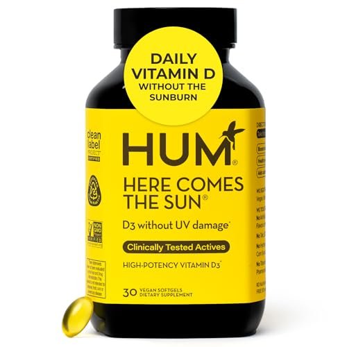 HUM Here Comes The Sun Immununterstützung mit Vitamin D für Männer und Frauen – 30 Kapseln für ein gesundes Immunsystem und starke Knochen