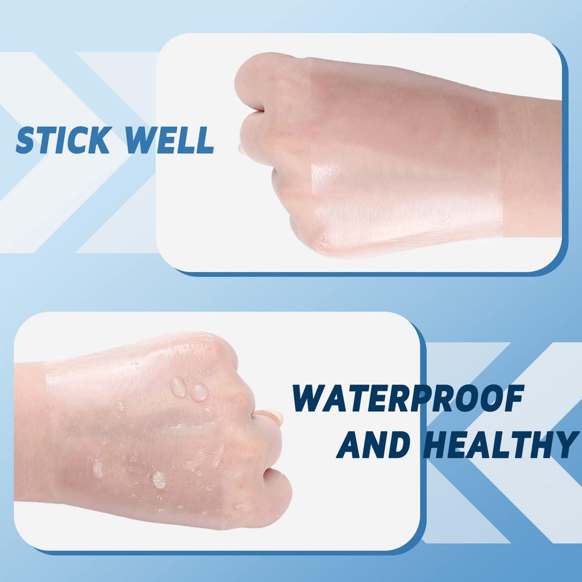 Transparente Wundversorgung Pflaster wasserdicht – Klare Klebebandagen, Dehnbares Tape für Tattoos & Schwimmen (2 x 394 Zoll)