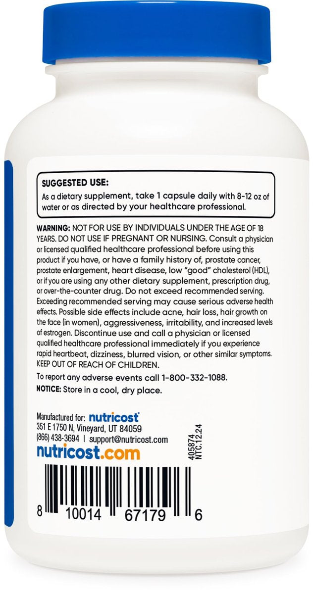 Nutricost DHEA 25 mg, 240 Kapseln – Glutenfrei, Sojafrei, Non-GMO, Nahrungsergänzungsmittel