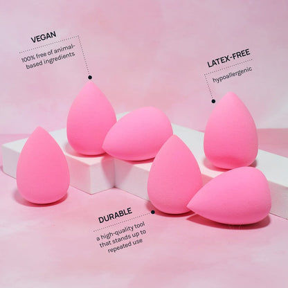 AOA Studio Collection Make-up Schwamm Set – 6 Latexfreie High-Definition Wonder Blender für Foundation, Creme & Flüssigkeiten – Superweiche Beauty Kosmetikschwämme