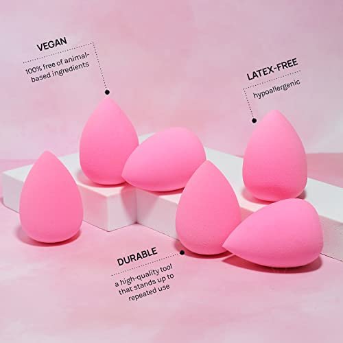 AOA Studio Collection Make-up Schwamm Set – 6 Latexfreie High-Definition Wonder Blender für Foundation, Creme & Flüssigkeiten – Superweiche Beauty Kosmetikschwämme
