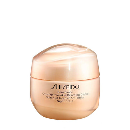 Shiseido Benefiance Overnight Wrinkle Resisting Cream – 50 ml – Anti-Aging Nachtcreme für normale bis trockene Haut – Verbessert sichtbar Falten für geschmeidige, erholte Haut