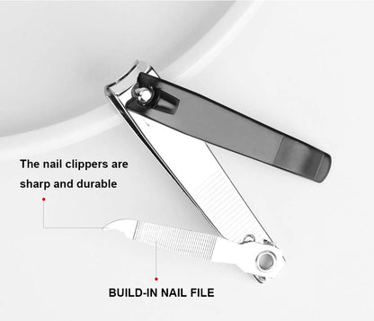 ICEYLI Großer Nagelknipser-Set, 2 Stück Premium-Edelstahl Nagel- und Zehennagelknipser mit gebogener Klinge, scharf und robust
