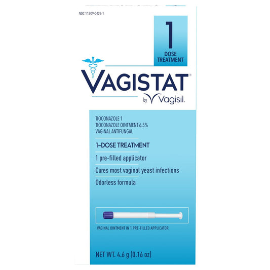 Vagisil Vagistat 1-Tag Einzeldosis Scheidenpilzbehandlung für Frauen, Antimykotische Salbe lindert äußeren Juckreiz und Reizungen, 1 vorgefüllter Berührungsloser Vaginalapplikator (Packung mit 1)