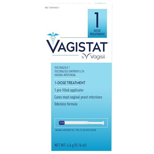 Vagisil Vagistat 1-Tag Einzeldosis Scheidenpilzbehandlung für Frauen, Antimykotische Salbe lindert äußeren Juckreiz und Reizungen, 1 vorgefüllter Berührungsloser Vaginalapplikator (Packung mit 1)