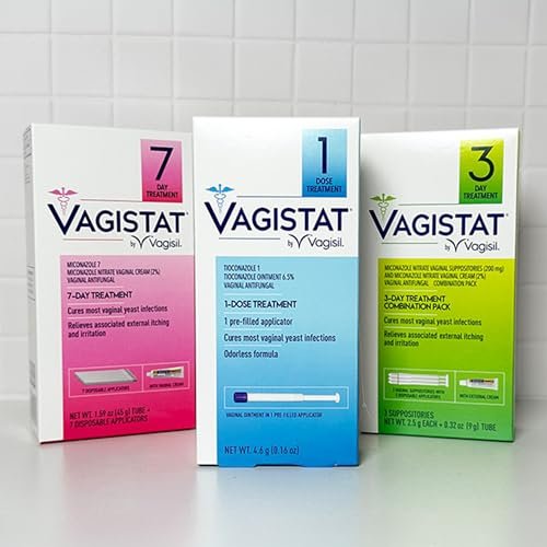 Vagisil Vagistat 1-Tag Einzeldosis Scheidenpilzbehandlung für Frauen, Antimykotische Salbe lindert äußeren Juckreiz und Reizungen, 1 vorgefüllter Berührungsloser Vaginalapplikator (Packung mit 1)