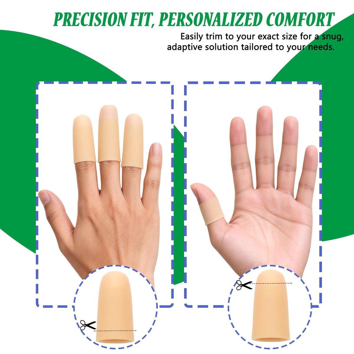 Kris-kikomy Gel-Fingerkuppenschützer Silikon Fingerkappen – Linderung bei Triggerfinger, Fingerarthritis, Fingergelenkknacken (Nude, Medium, 10 Stück)