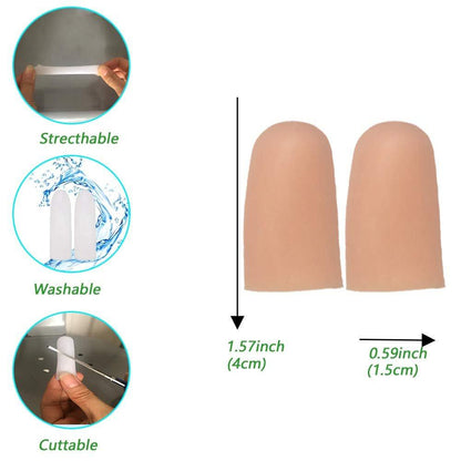 Kris-kikomy Gel-Fingerkuppenschützer Silikon Fingerkappen – Linderung bei Triggerfinger, Fingerarthritis, Fingergelenkknacken (Nude, Medium, 10 Stück)