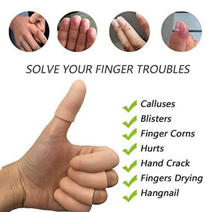 Kris-kikomy Gel-Fingerkuppenschützer Silikon Fingerkappen – Linderung bei Triggerfinger, Fingerarthritis, Fingergelenkknacken (Nude, Medium, 10 Stück)