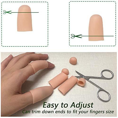 Kris-kikomy Gel-Fingerkuppenschützer Silikon Fingerkappen – Linderung bei Triggerfinger, Fingerarthritis, Fingergelenkknacken (Nude, Medium, 10 Stück)