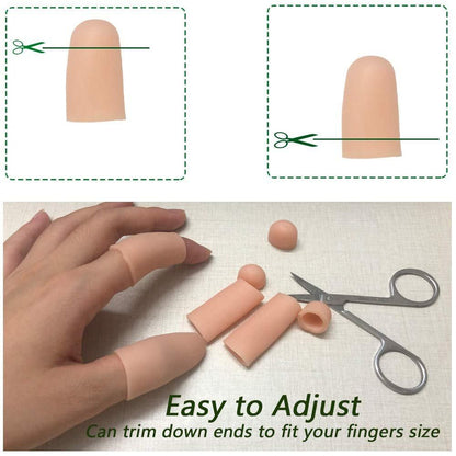 Kris-kikomy Gel-Fingerkuppenschützer Silikon Fingerkappen – Linderung bei Triggerfinger, Fingerarthritis, Fingergelenkknacken (Nude, Medium, 10 Stück)