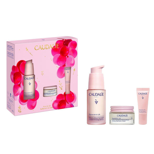 Caudalie Resveratrol-Lift Geschenkset – Straffende Hautpflege mit Serum + 2 Reisegrößen (Wert: 126 €)