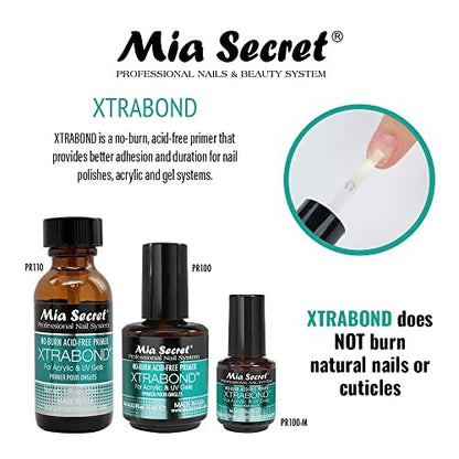 Mia Secret Professional Natural Nail Prep Dehydrate & Xtra Bond, Säurefreier Primer Set – Haftverstärker für Acrylpulver und Gellack – Langanhaltende Nagelkunst, 2-teilig
