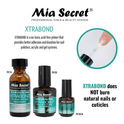 Mia Secret Professional Natural Nail Prep Dehydrate & Xtra Bond, Säurefreier Primer Set – Haftverstärker für Acrylpulver und Gellack – Langanhaltende Nagelkunst, 2-teilig