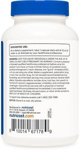 Nutricost DHEA 50 mg, 240 Kapseln – Glutenfrei, Sojafrei, Nicht-GVO, Nahrungsergänzungsmittel