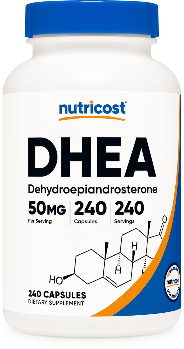 Nutricost DHEA 50 mg, 240 Kapseln – Glutenfrei, Sojafrei, Nicht-GVO, Nahrungsergänzungsmittel